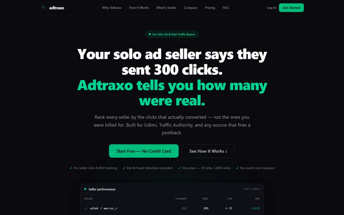 Adtraxo home page