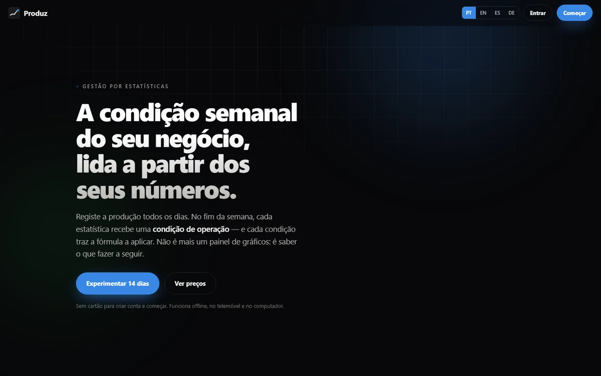 Produz home page