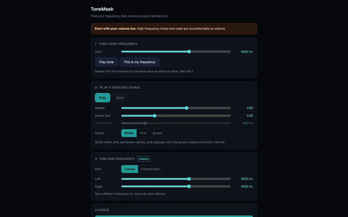 ToneMask home page